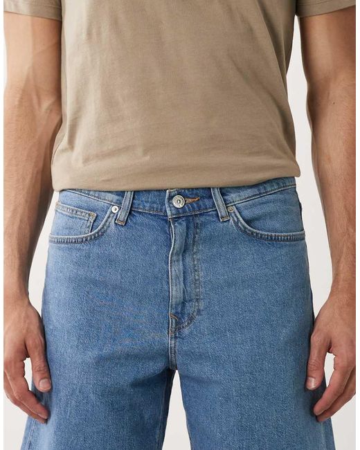 SELECTED Blue baggy Denim Shorts for men