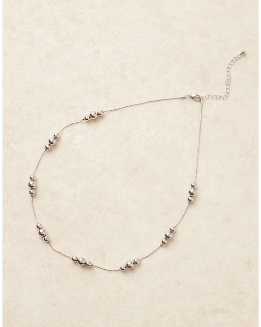 ASOS Gray Festival Dash Dot Beaded Necklace for men