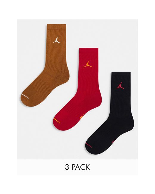Nike Red Everyday 3-pack Socks