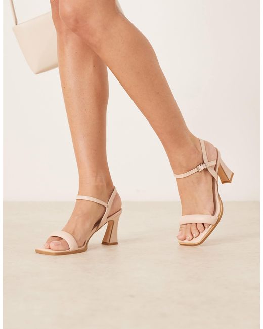 Glamorous Natural Mid Heel Sandals