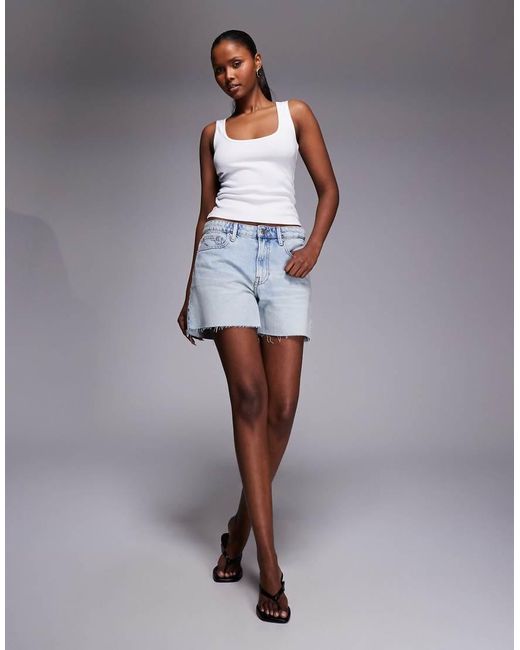 GOOD AMERICAN Gray Micro Rib Tank Top