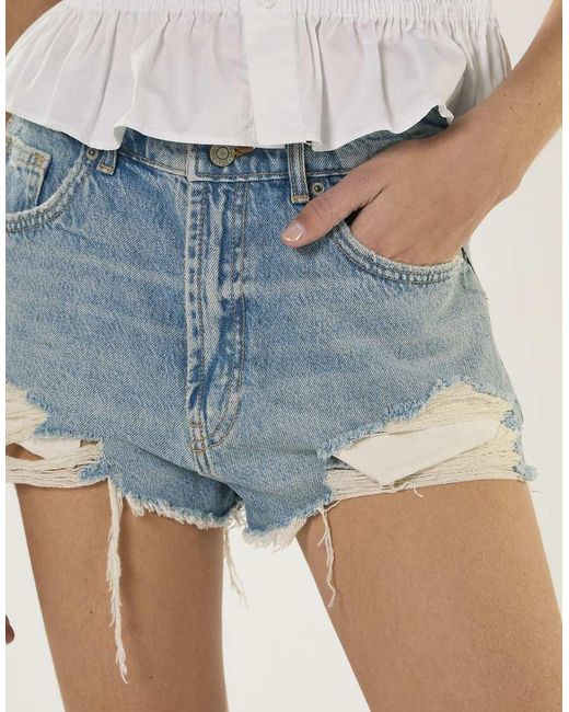 Glamorous White High Waisted Denim Shorts
