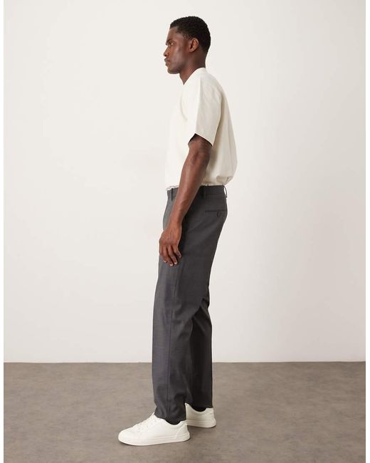 Mango Gray Milan Slim Fit Trousers for men