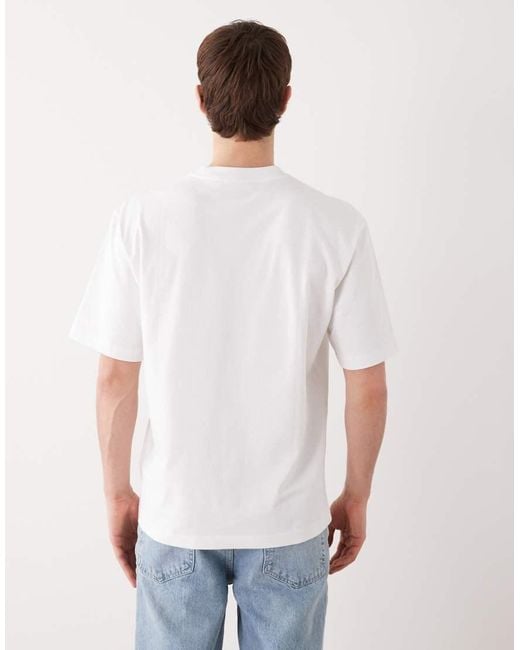 Weekday White Relaxed Fit Printed Graphic T-shirt for men