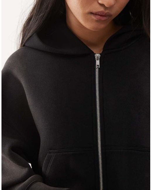 Felpa Con Cappuccio Oversize Squadrata di Weekday in Black