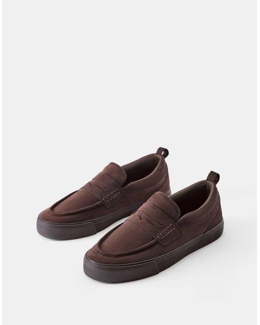 Pull&Bear Lässige sneaker mit riemen in Brown für Herren