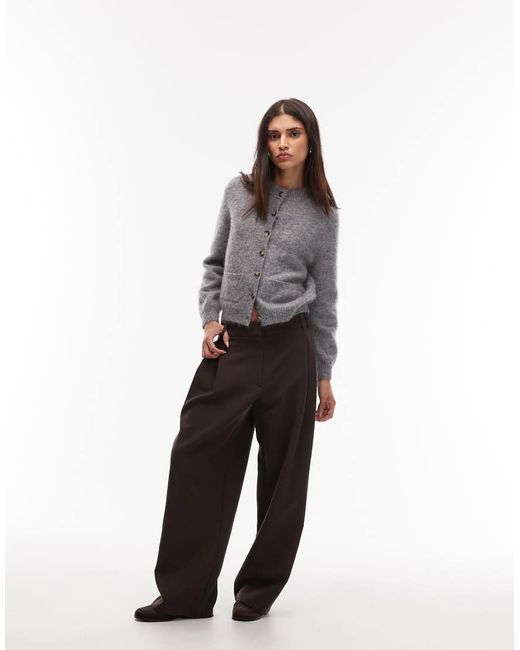 ARKET Gray Alpaca And Wool Short Cardigan