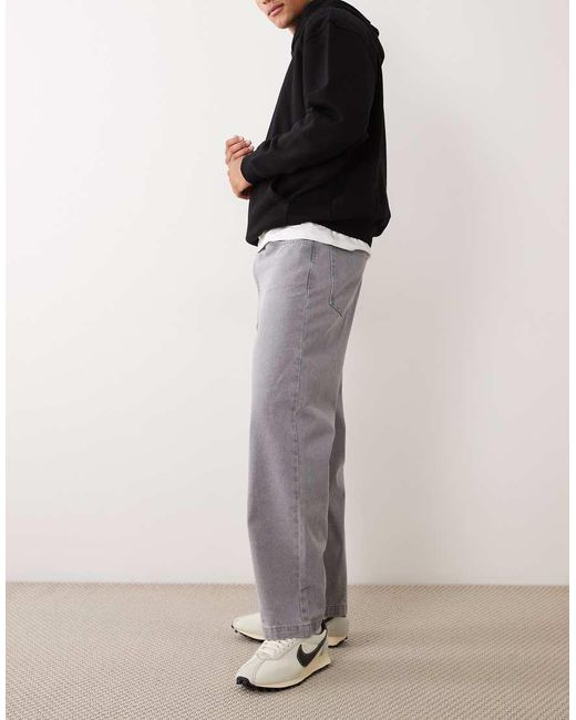 ASOS Gray Loose Straight Jeans for men