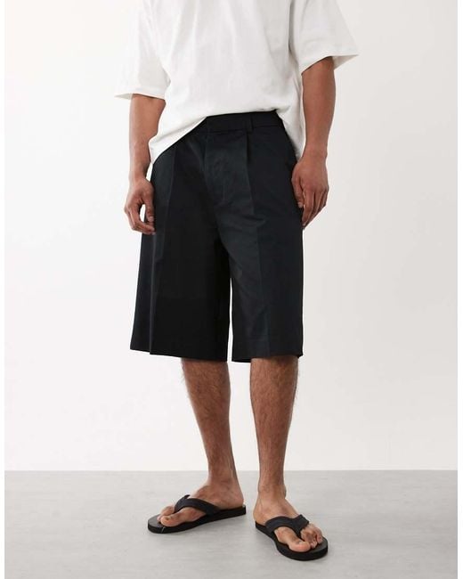 Jack & Jones White Tailored Pleated Shorts for men