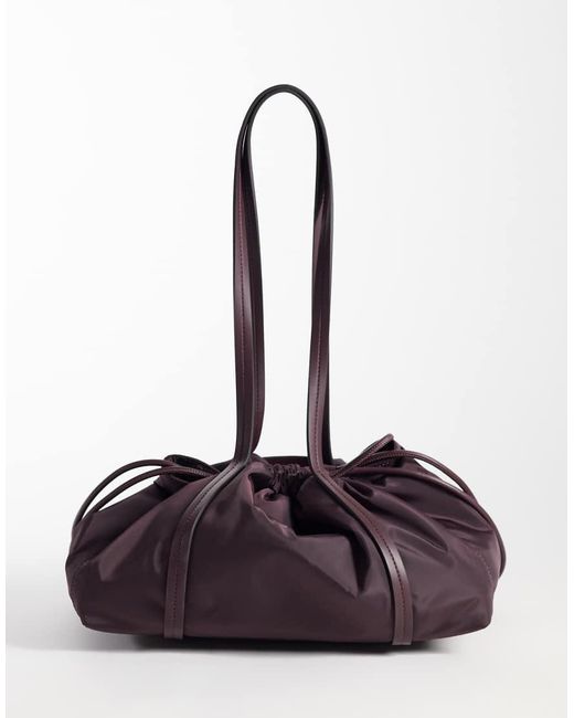 Calvin Klein Brown Drawstring Satchel Bag