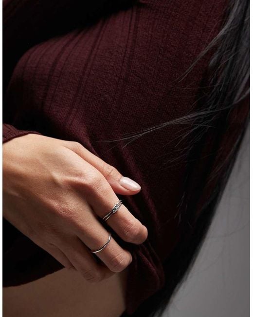 & Other Stories Black Pure Merino Wool Ribbed Knitted Top With Flare Sleeves