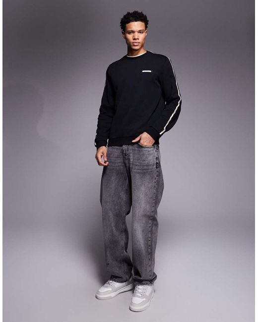 EA7 Gray Armani Sweatshirt With Logo Tape Detail for men