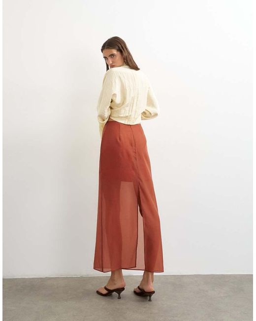 TOPSHOP White Co-ord Organza Column Maxi Skirt