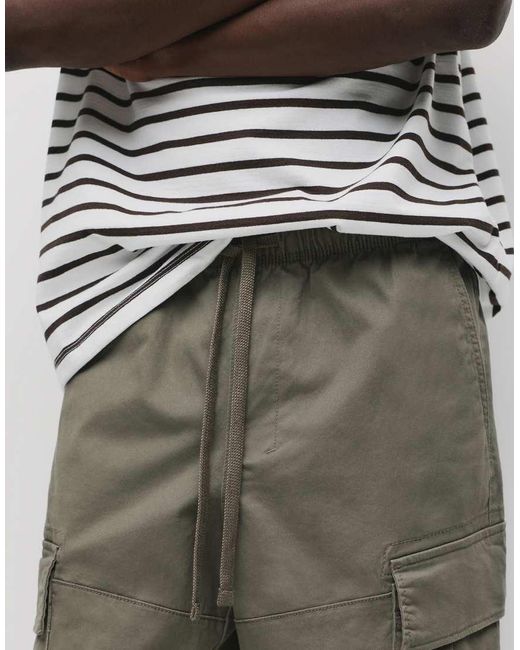 Pull&Bear White Cargo joggers for men
