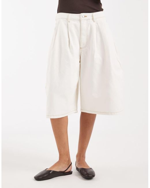 ASOS White Horseshoe Denim Jorts
