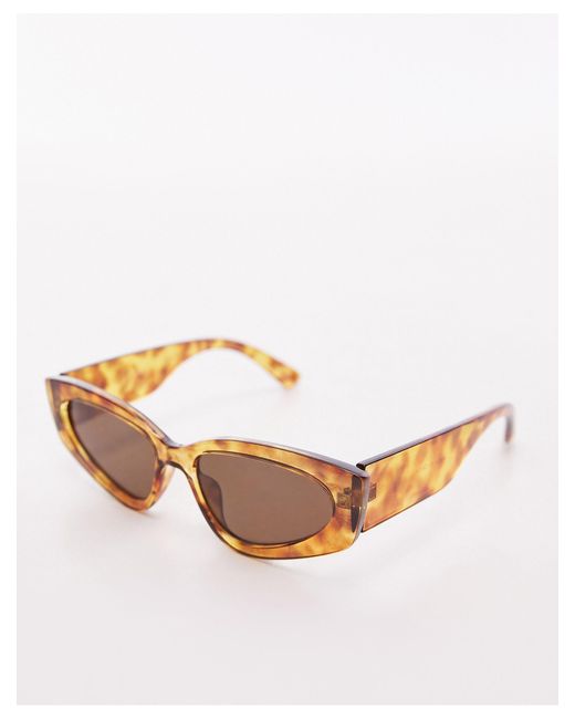 TOPSHOP Brown Nigella Angled Cat Eye Sunglasses
