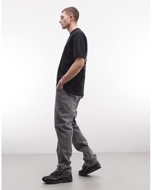 True Religion Gray Ricky Straight Jeans for men