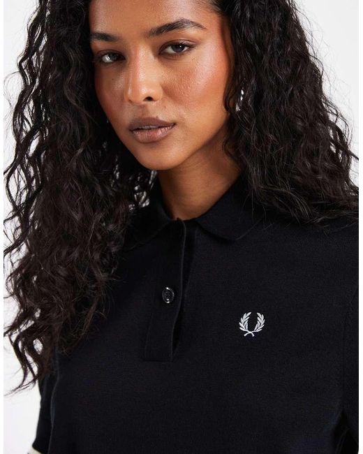 Fred Perry Black Bold Tipped Knitted Polo Shirt