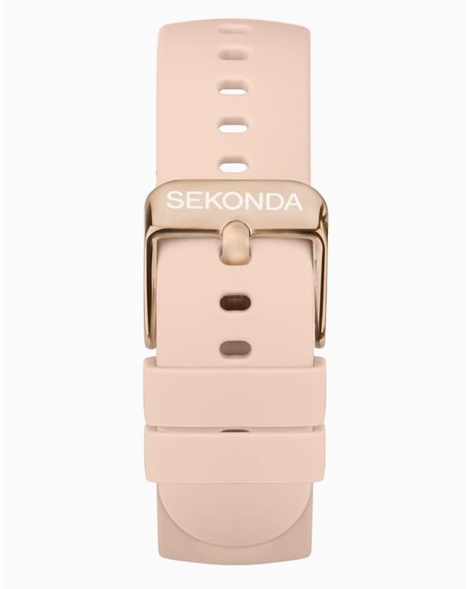 Sekonda Black Flex Plus 42Mm Round Rose Watch for men