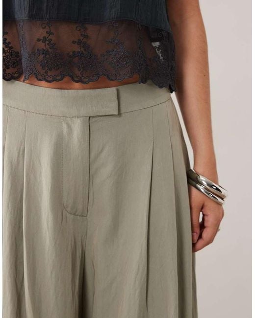 ASOS Natural Tailored Pleated Floaty Culotte