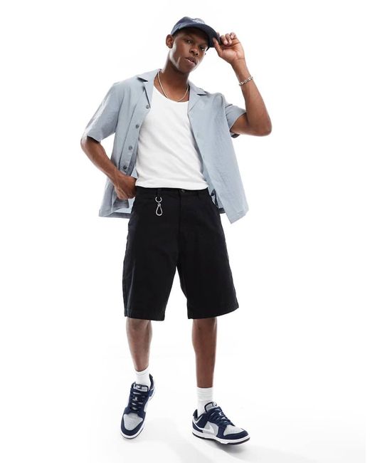 River Island Blue Skate Shorts for men