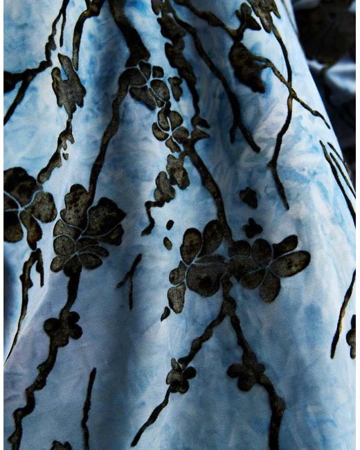 Desigual Blue Flocked Top