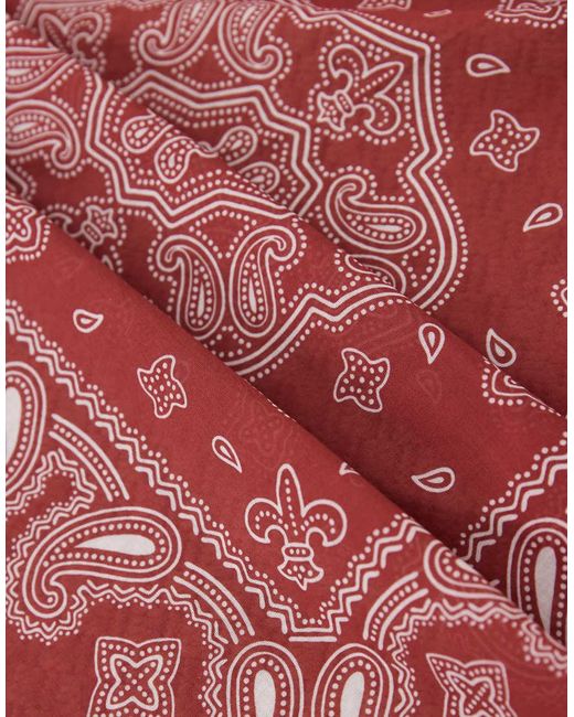ASOS Brown Paisley Cotton Bandana for men