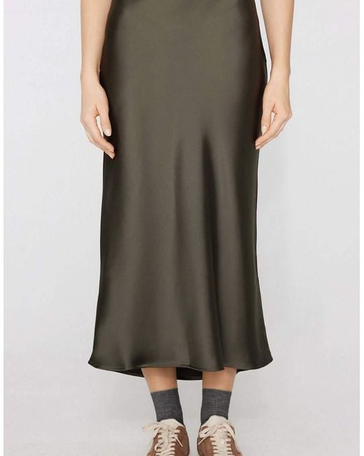 Tezenis Gray Satin Midi Skirt