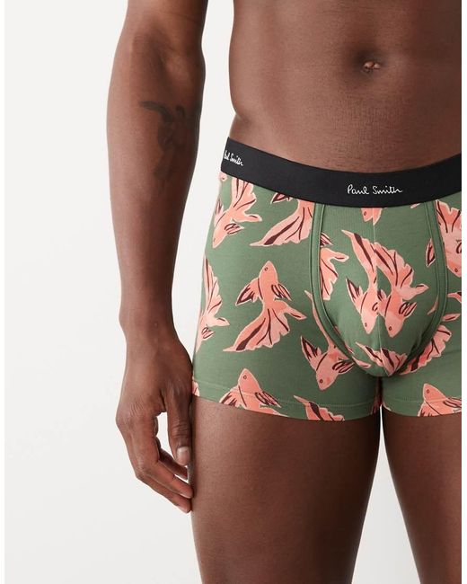 Paul Smith Brown Fish Printed Trunks for men