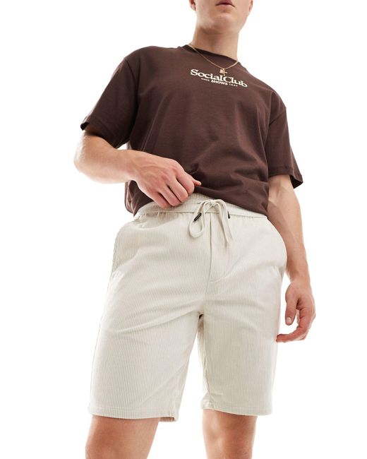 Only & Sons Natural Cord Short for men