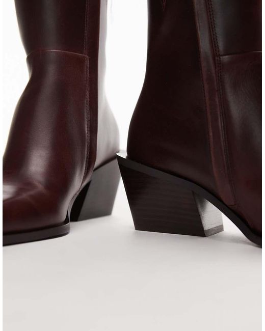 & Other Stories Blue Leather Pointed Heeled Boots