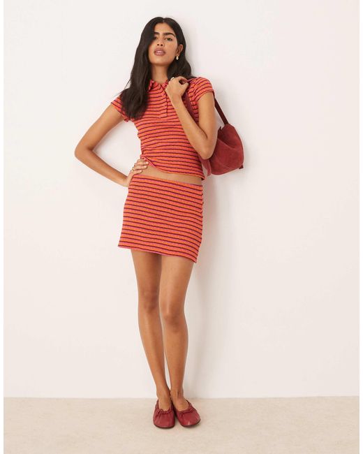 ASOS Textured Knit Shrunken Polo Top Co-ord