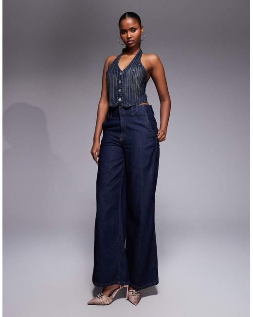 Abrand Jeans Blue Abrand Cropped Denim Waistcoat