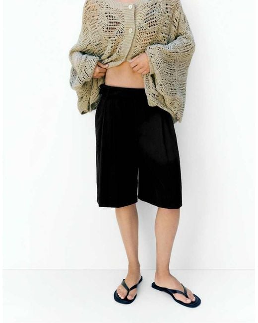 Pull&Bear Natural Formal Bermuda Shorts With Pleats