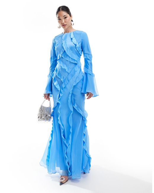 sequin long dresses for women Iridescent Square Sequin Plunging V-neck Prom Dress main image 0