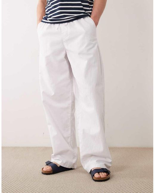 ASOS White baggy Fit Linen Blend Pants for men