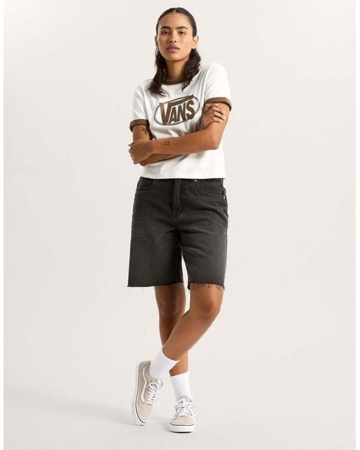 Vans White Center Chest Ringer Tee