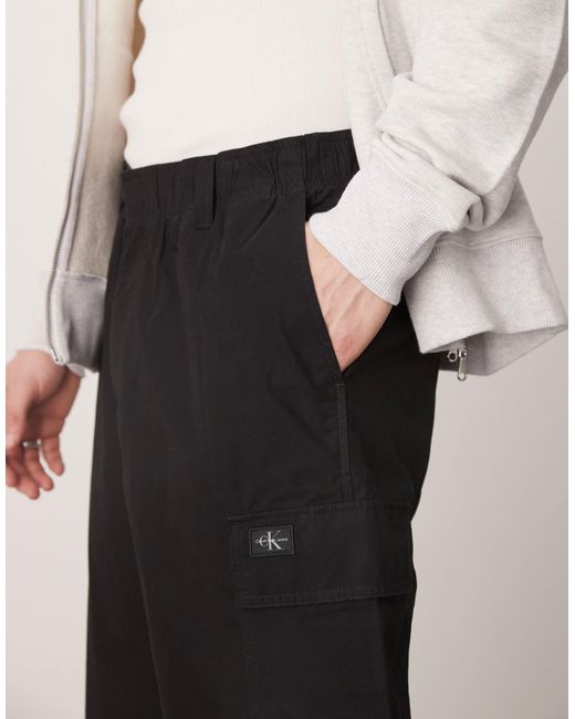 Calvin Klein – cargohose aus popeline in White für Herren