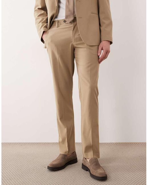ASOS Natural Slim Suit Pants for men