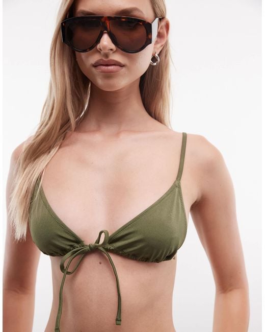 Weekday Green Triangle Bikini Top