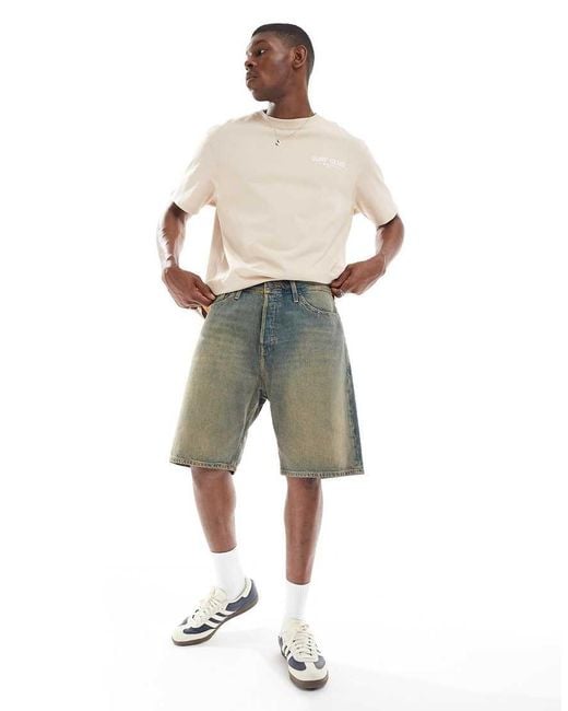 Jack & Jones Green Denim Jorts for men