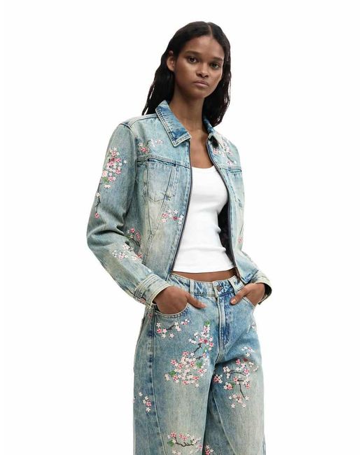Desigual Blue Floral Jeans
