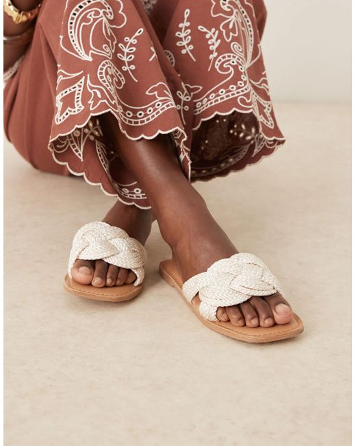 ASOS Brown Flora Woven Mule Sandal
