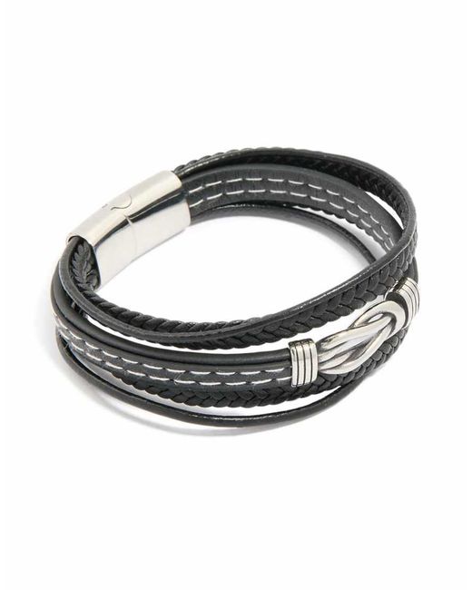 Lovisa Metallic Waterproof Stainless Steel Mixed Braid Detail Bracelet for men