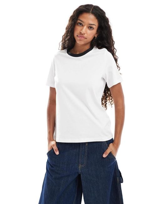 Vero Moda White T-shirt With Contrast Neckline