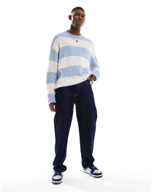 Cotton On – locker geschnittenes, langärmliges shirt aus strick in Blue für Herren
