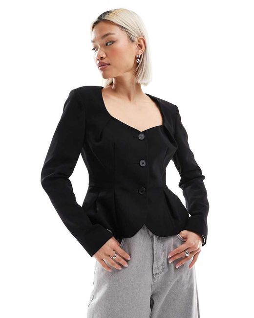 ASOS Peplum Blazer in het Black