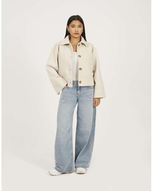 Brave Soul Natural Short Collared Jacket