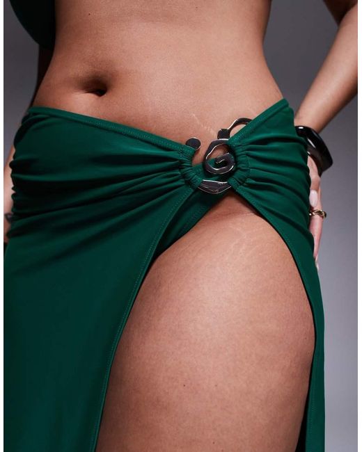 Moda Minx Gray Curve Wrap Maxi Skirt