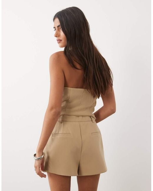Kaiia Natural Exclusive Tailored Mini Shorts Co-ord